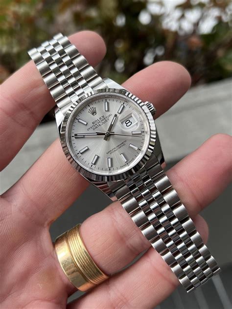 rolex datejust silver|rolex datejust 36 silver dial.